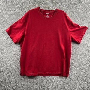 Duluth Trading Mens‎ Shirt 2XL Red 100% Cotton Short Sleeve Pullover Longtail